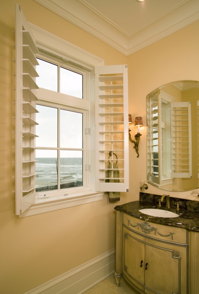 White shutters in Tampa coastal home